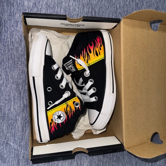 Converse Kids Black and Yellow Flame Sneakers - Picture 11 of 12